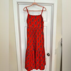 Boden Strappy Cami Midi Dress * orange * size 10 * EUC